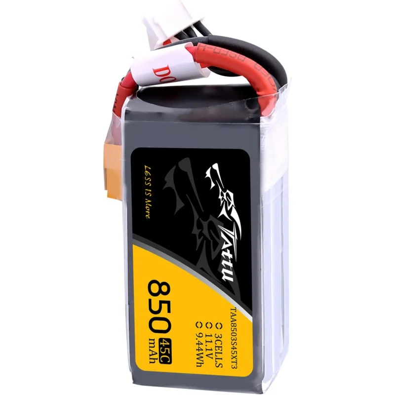 Tattu 850mAh 11.1v 45C 3s lipo battery pack with xt30 plug for multirotor FPV 150 180 size quadcopter