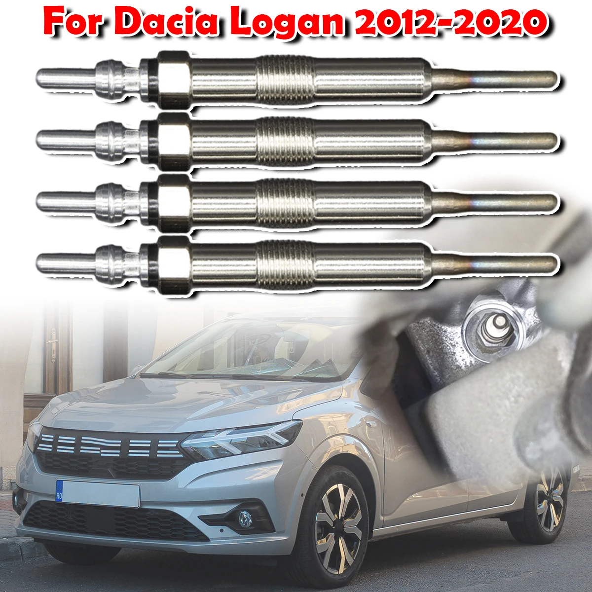 

4 шт. дизельный обогреватель, никелированные свечи накаливания для Dacia Logan 1.5DCi 110655687R 8200682592 2012 2013 2014 2015 2016 2017-2020