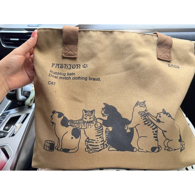 

Women Canvas Tote Bag Large Capacity Cute Gifts Zipper Closure Shoulder Bag For Work Office Daily Shopping