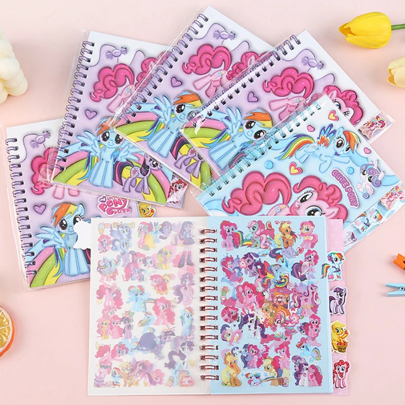 My Little Pony Cute Portable Sticker Book Cartoon Unicorn Color DIY Material Combination Set  Kawaii Christmas Birthday Gift