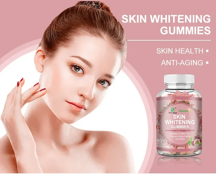 2 bottle Skin Whitening Gummies Glutathione Collagen Whitening Gummie and Glutathione 2000Mg Skin Whitening Pills Beauty Capsule