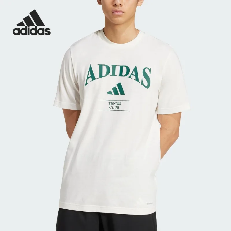 Camiseta de manga corta con cuello redondo y estampado transpirable para hombre y mujer, talla grande, Adidas, novedad de verano, JV7013