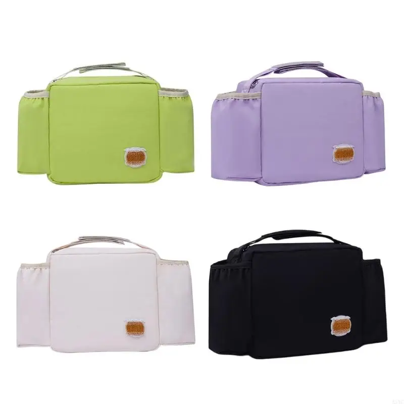 A5YC Lightweight Strollers Accessory Bag With Wide Storage Compartments Holds Bottles Toy Keys Phone Water Resistant Fabric