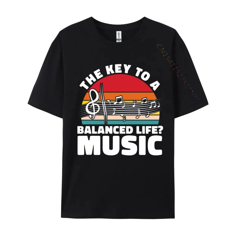 The Key To A Balanced Life Music Musician Music Teacher Men's Fashionable Printed On Tees NEW YEAR DAY Pure Cotton Top T-shirts