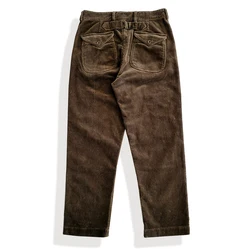Men's Corduroy Pants, Multi-pockets Buckleback Mid-Waist Straight Thick Safari Style Autumn Winter Wear