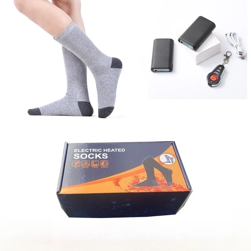 스마트 발열 스키 양말-최고의 보온 솔루션 4000mAh 리튬이온 배터리 3단계 온도 조절 유니섹스 야외용 보온 양말