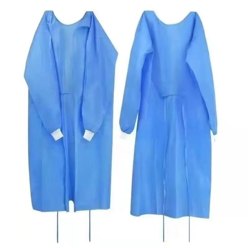 Disposable laboratory and medical protective clothing, 10-piece set of splash-proof and dust-proof non-woven isolation gowns