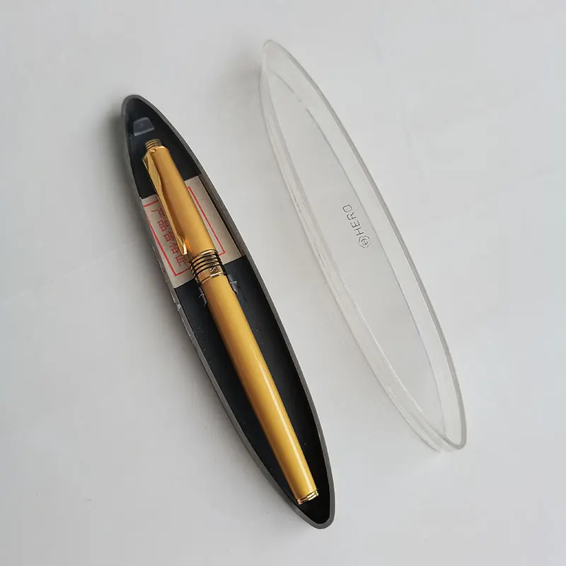 Vintage HERO 399  Fountain Pen F Nib  Metal Sharp Writing Calligraphy Stationery