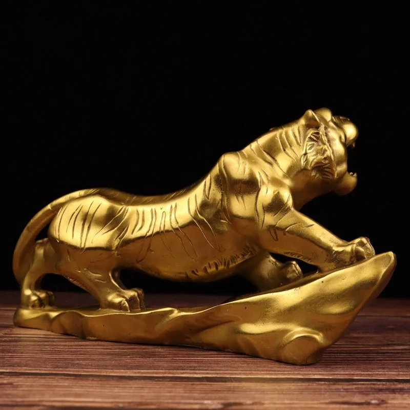 New Figurine: Roaring Over Mountains and Rivers, Zodiac , Bronze , Tiger Climbing a Mountain