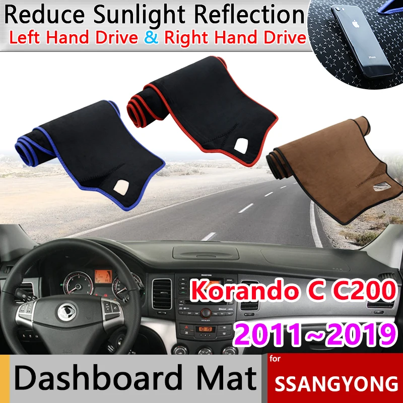 

Dashboard Cover Dash Board Mat Carpet Dashmat for SsangYong Korando C C200 New Actyon 2011~2019 Pad Sunshade Cushion Accessories