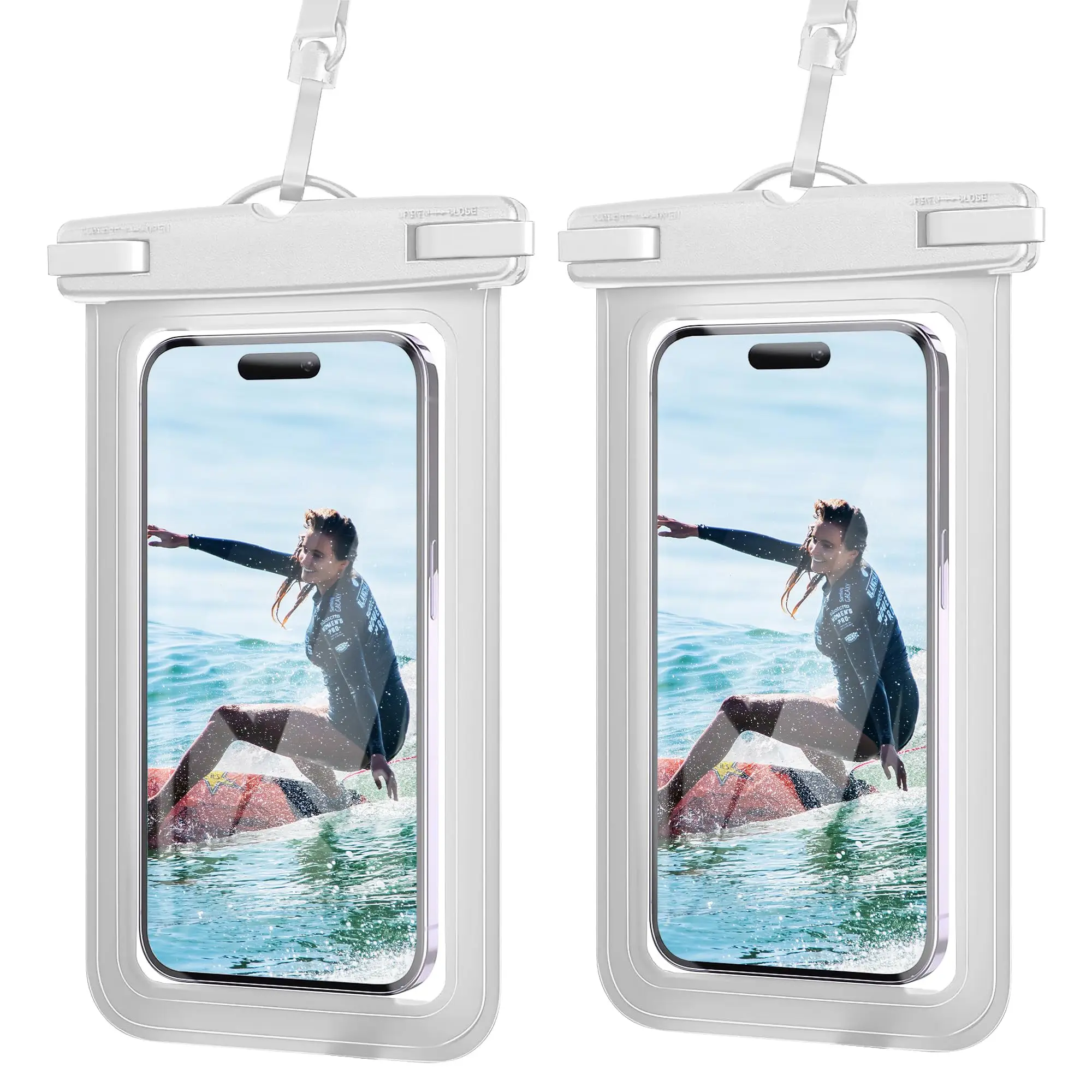 

Водонепроницаемый чехол для телефона [2 упаковки] Универсальный водонепроницаемый чехол для сухой сумки до 6,8 дюйма, пляжная сумка для путешествий, каякинга, плавания, катания на лодках