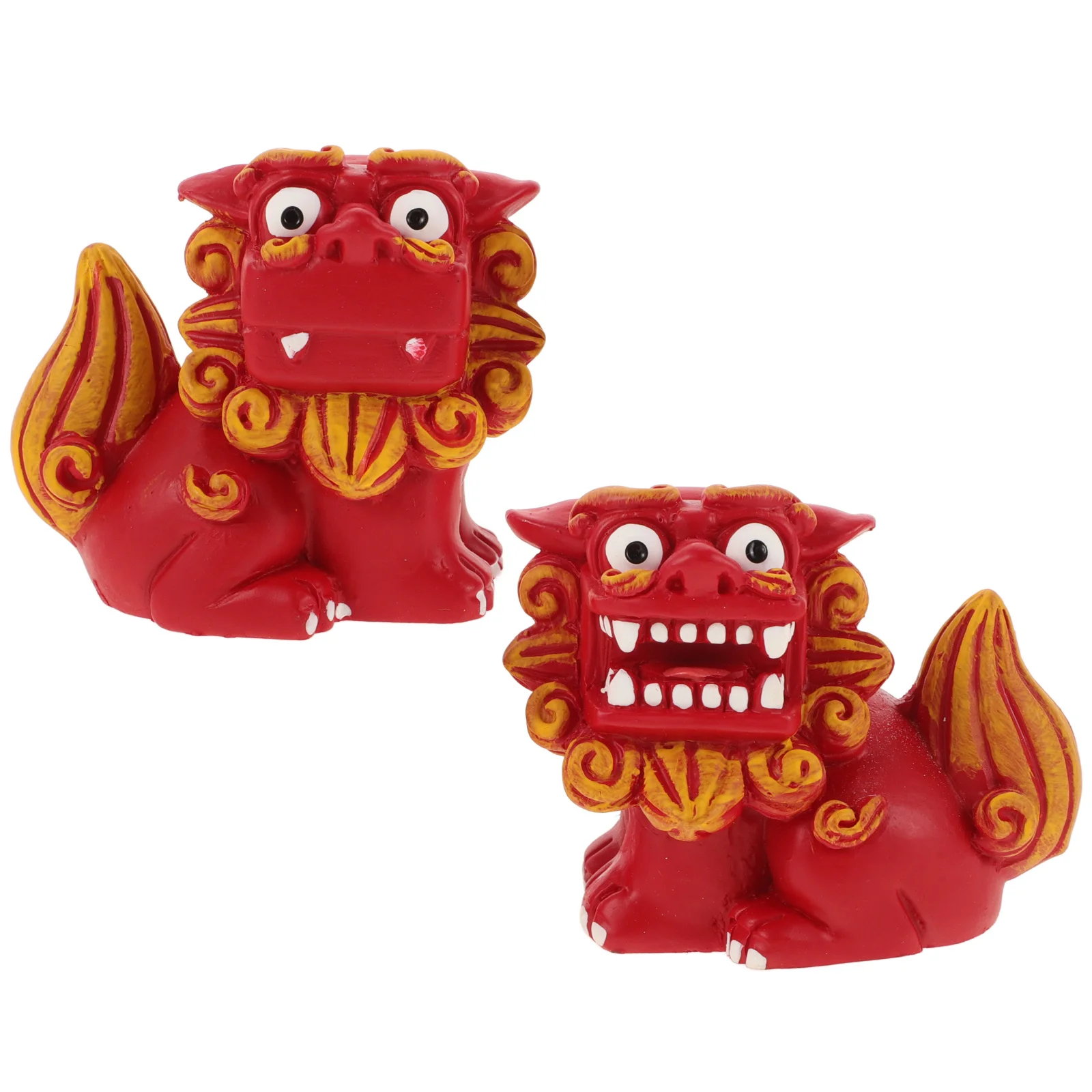 

BUTIFULSIC 2pcs Mini Lion Statues for Garden Home Decor Desktop Ornament Indoor Tabletop Adornment Sculpture Model