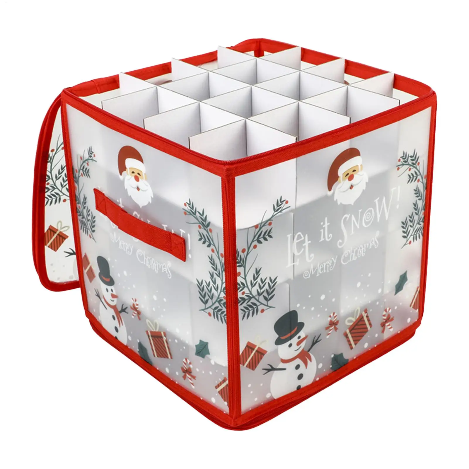 Weihnachtskugel-Aufbewahrungsbox mit Griff, 64 Fächer, Weihnachtskugel-Dekorationsbehälter, große Kapazität, Tasche, Zubehör-Organizer