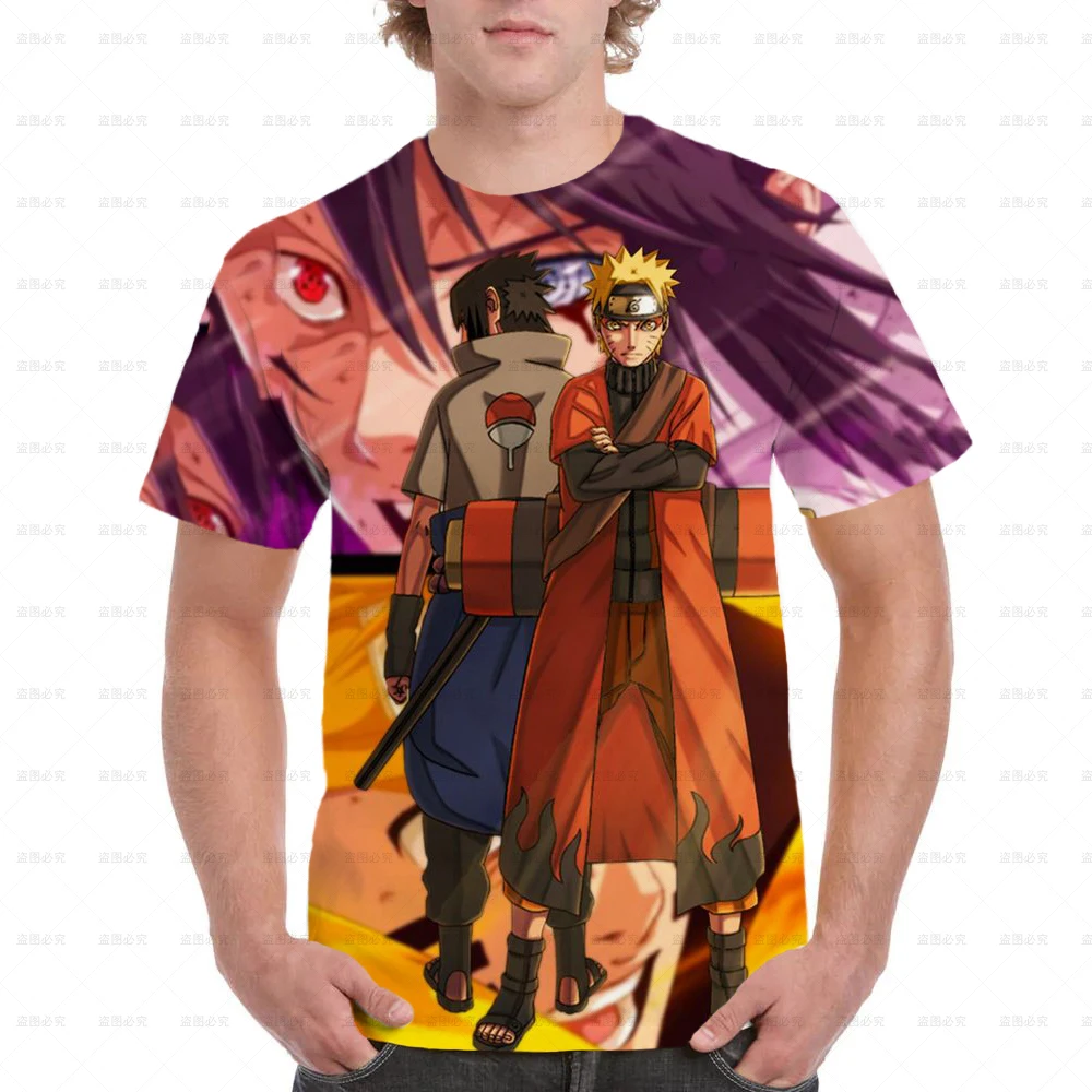 

2025 Summer New Men Round Neck T-Shirt Comfortable 3D-Printed Naruto Hatake Kakashi Short-Sleeved T-Shirt Boy Girl Kids Tops