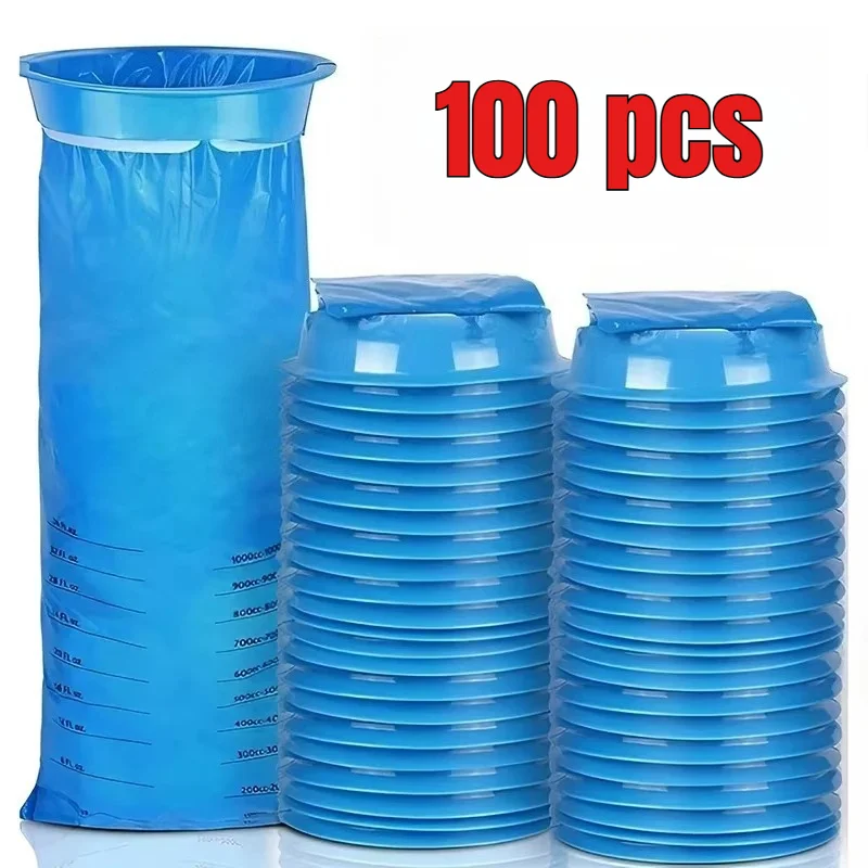 20/100PCS 1000 ml Disposable Travel Vomit Bags for Car Airplane Motion Sickness Nausea Eco Friendly Plastic Leak Proof Portable