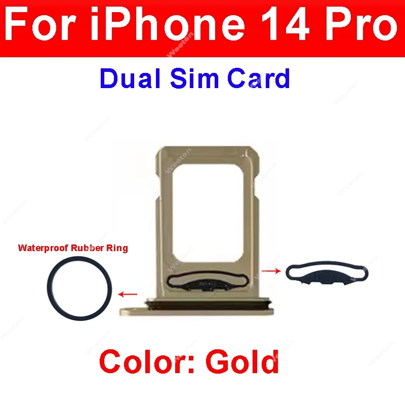 For iPhone 14 Pro 14Pro Max Dual Single SIM Card Tray Holder SIM Card Reader Slot Replacement