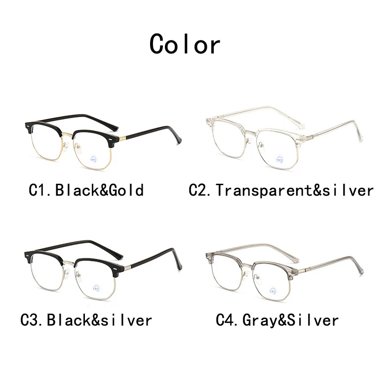 Photochrome Anti-Blue Ray-Brille, Anti-Strahlungs-Computerbrille für Damen und Herren, Halbrahmen-Sonnenbrille – Detail 6