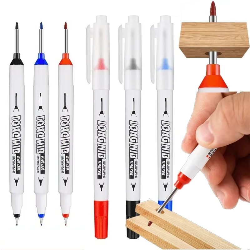 

1/10Pcs Double Tip 20mm Deep Hole Long Nib Head Markers For Metal Perforating Pen Bathroom Woodworking Decoration Multi-Purpose