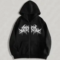 Sudadera con capucha Y2K con cremallera para hombre, ropa con estampados gráficos, estilo hip hop, gótico, otoño invierno 2026, sudadera de manga larga para mantener el calor