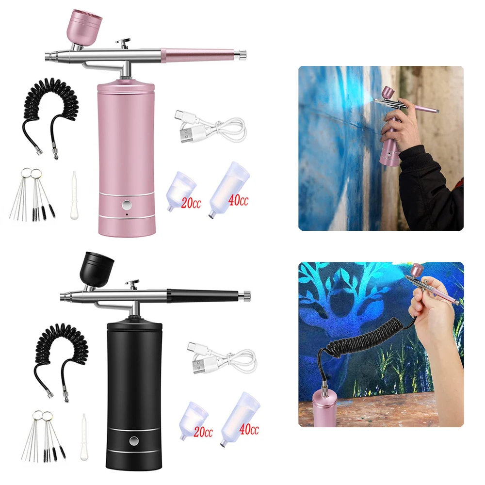 

Paint Spray Gun Set For Car Home Painting Wireless Airbrush With Compressor Double Action Spray Gun