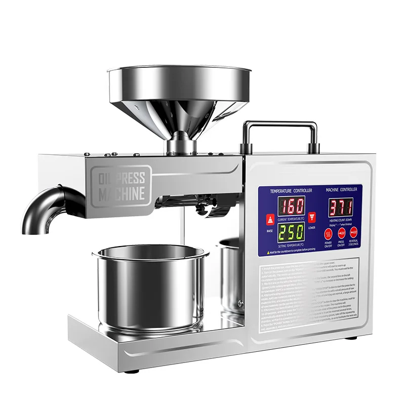 Máquina de Prensado de Aceite 110V/220V con Pantalla Digital, Extractor de Aceite Eléctrico para Semillas de Sésamo, Canola, Girasol, Cacahuetes, Nueces, Aceitunas