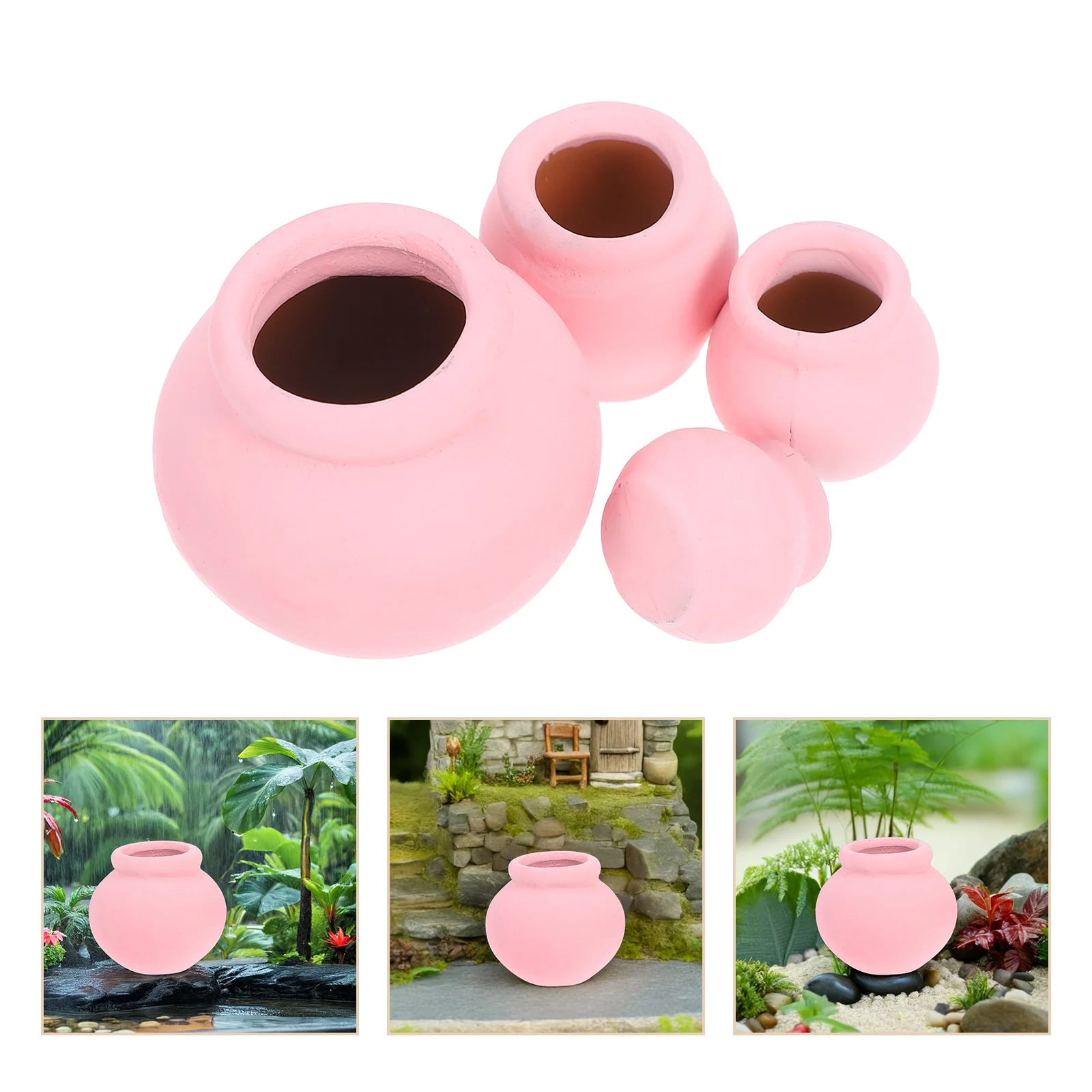 

4 Pcs Miniature Flower Pot Tiny Succulent Pots Clay Bonsai Grow Flowerpot Pottery Decor