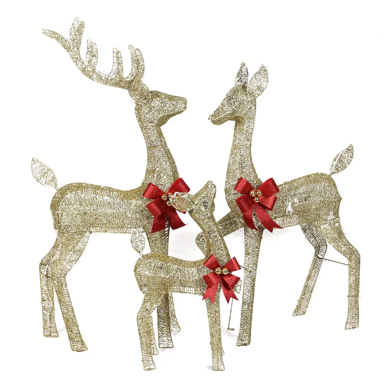 

Christmas decorations, wrought iron luminous Christmas deer ornaments Hotel festive atmosphere