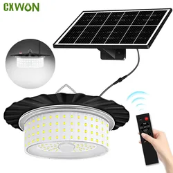 Solar Shed Lights with Motion Sensor Indoor Outdoor Waterproof 244 LED Solar Pendant Light 5 Modes Lighting 5M Cord Spotlights