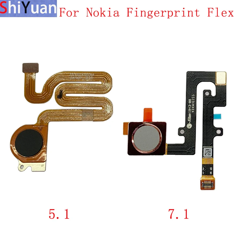 Fingerprint Sensor Home Button Flex Cable Ribbon For Nokia 5.1 7.1 Power Key Touch Sensor Flex Replacement Parts