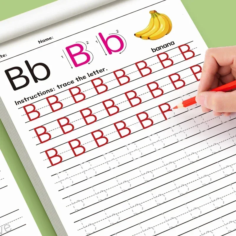 26 Alphabet Practicing Uppercase and Lowercase Letters English Coloring Book Pen Control Training Handwriting Practice Book