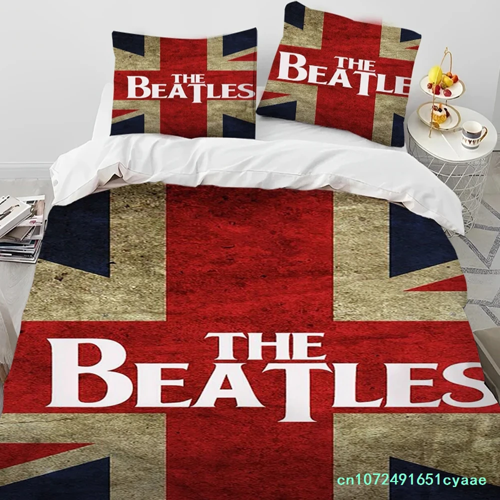 3D B-Beatles Rock Stand Star Comforter Bedding Set,Duvet Cover Bed Set Quilt Cover Pillowcase,king Queen Size Bedding Set Boys