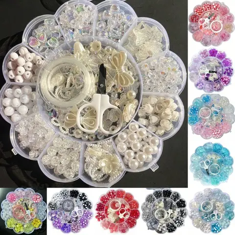 13 Grids of 0.6-2.6 Centimeters, Mixed Color Acrylic Beads, DIY Production of Bracelets, Necklaces, Rings, Etc