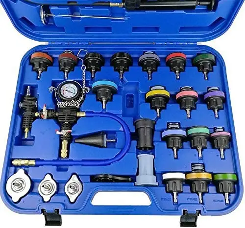 28pcs Car Radiator Pressure Tester Vacuum-Type Cooling System Water Tank Detector Refill Kit