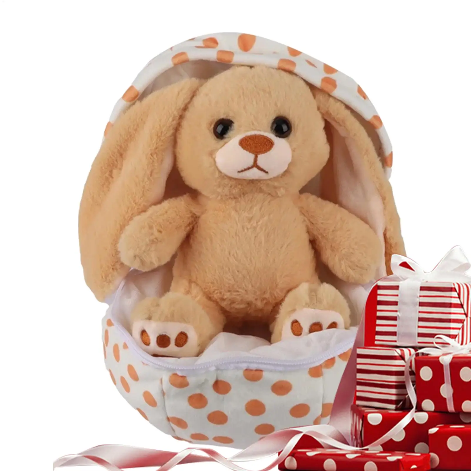 

Animal Plush Toys Easter Decor Collectible Zip Up Egg Plush Toy For Men Kid Boys Girls Teens Adults Living Room Bedroom Table