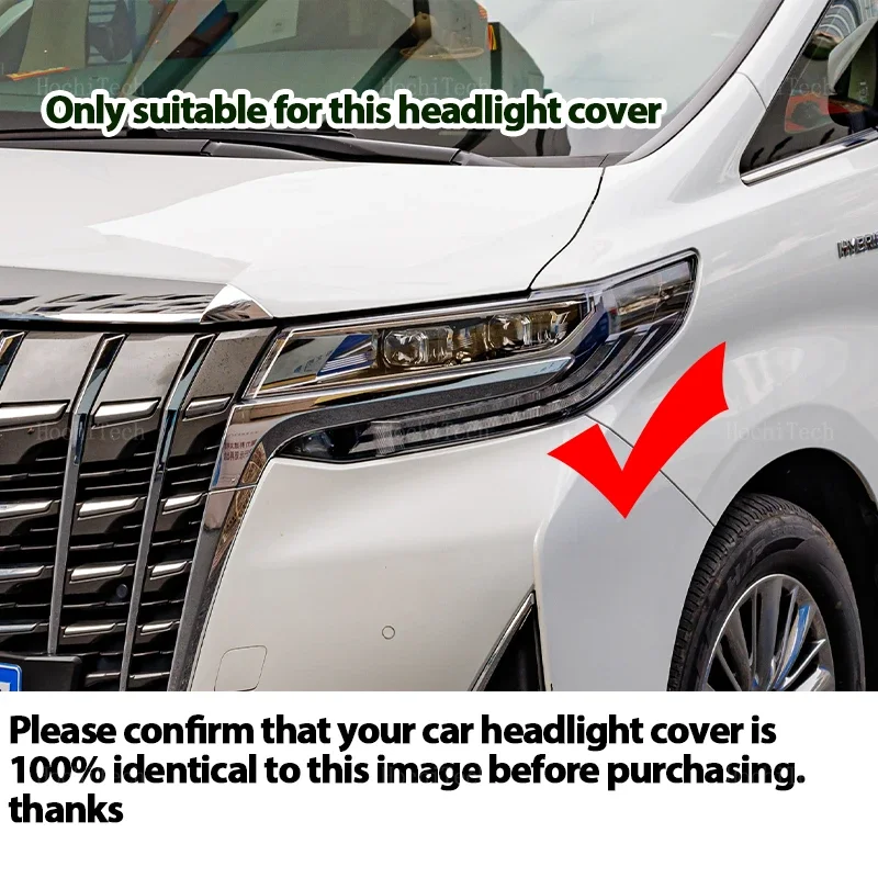 Headlight Lampshade Transparent Lens Headlamp Housing Cover Light Protection For Toyota Alphard Vellfire AH30 Facelift 2018-2021