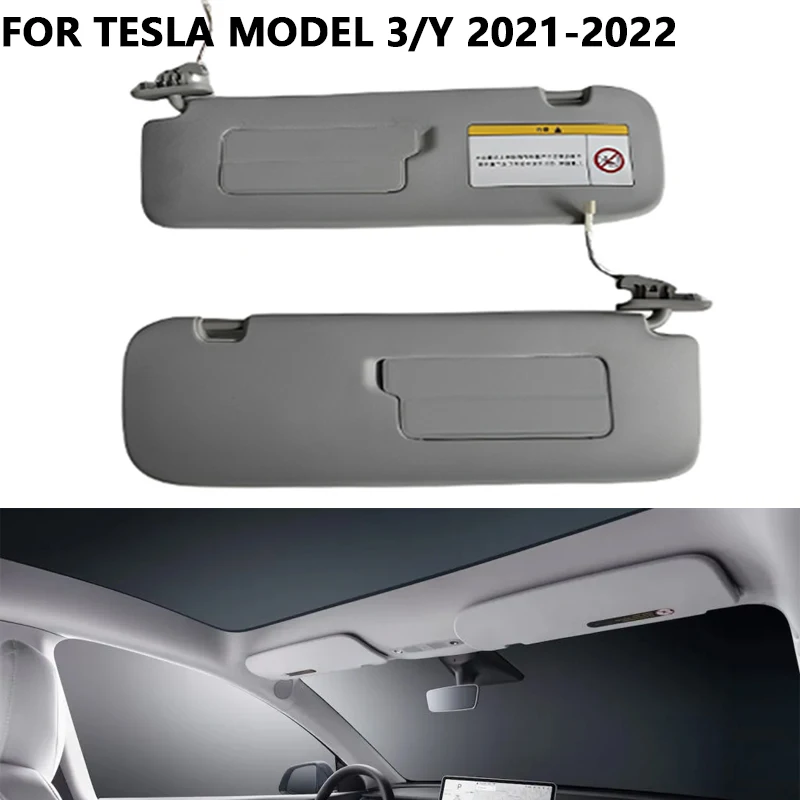 

Car Sunvisor Accessories For Tesla Model 3/Y 2021 2022 1490405-41-C 1490406-31-C Interior Sun Visor With Mirror