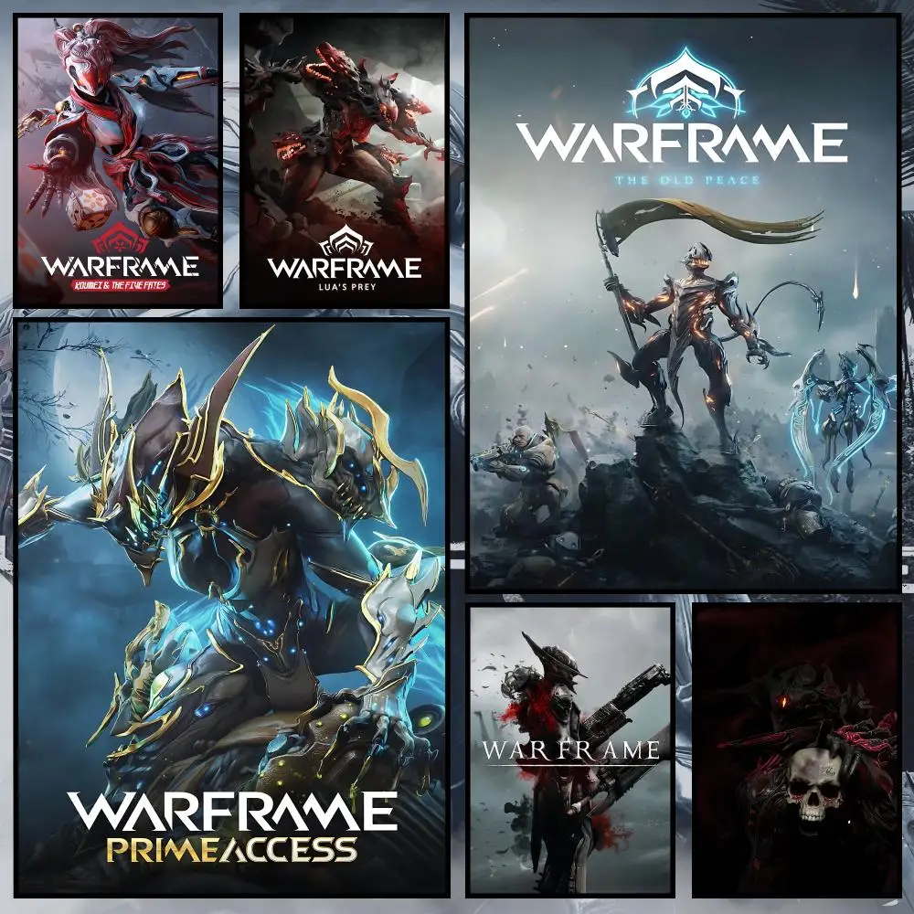 Game Warframe Poster Waterproof PP Paper Self-Adhesive High-Definition Decorative Art Suitable for Living Bedrooms Gifting