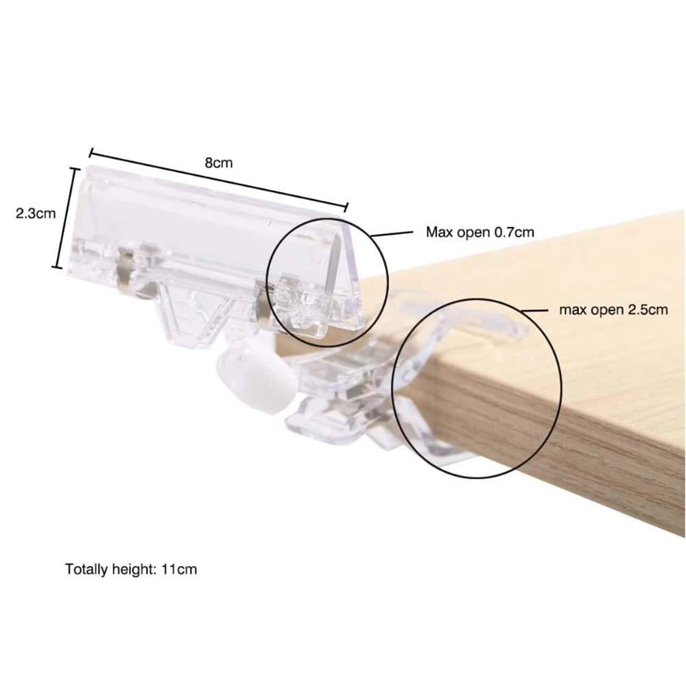 Clear Plastic Price Rotatable Pop Clip-on Style Merchandise Poster Photo Sign Display Clip Tag Holders Card Stand