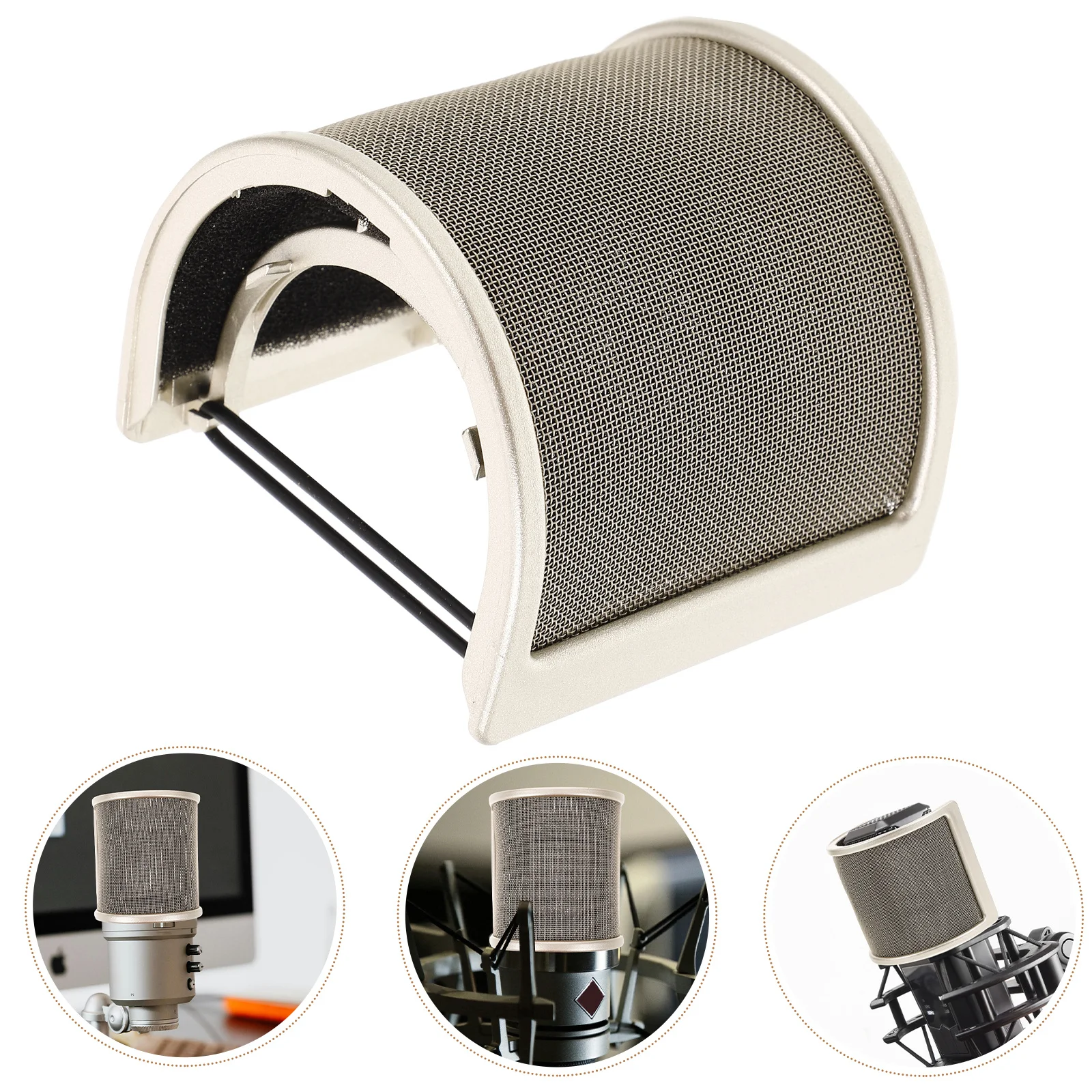

Microphone Pop Filter U Shape Mic Shield Replaceable Windscreen Cover For Condenser Mics Handheld Mic Protective Screen Dj