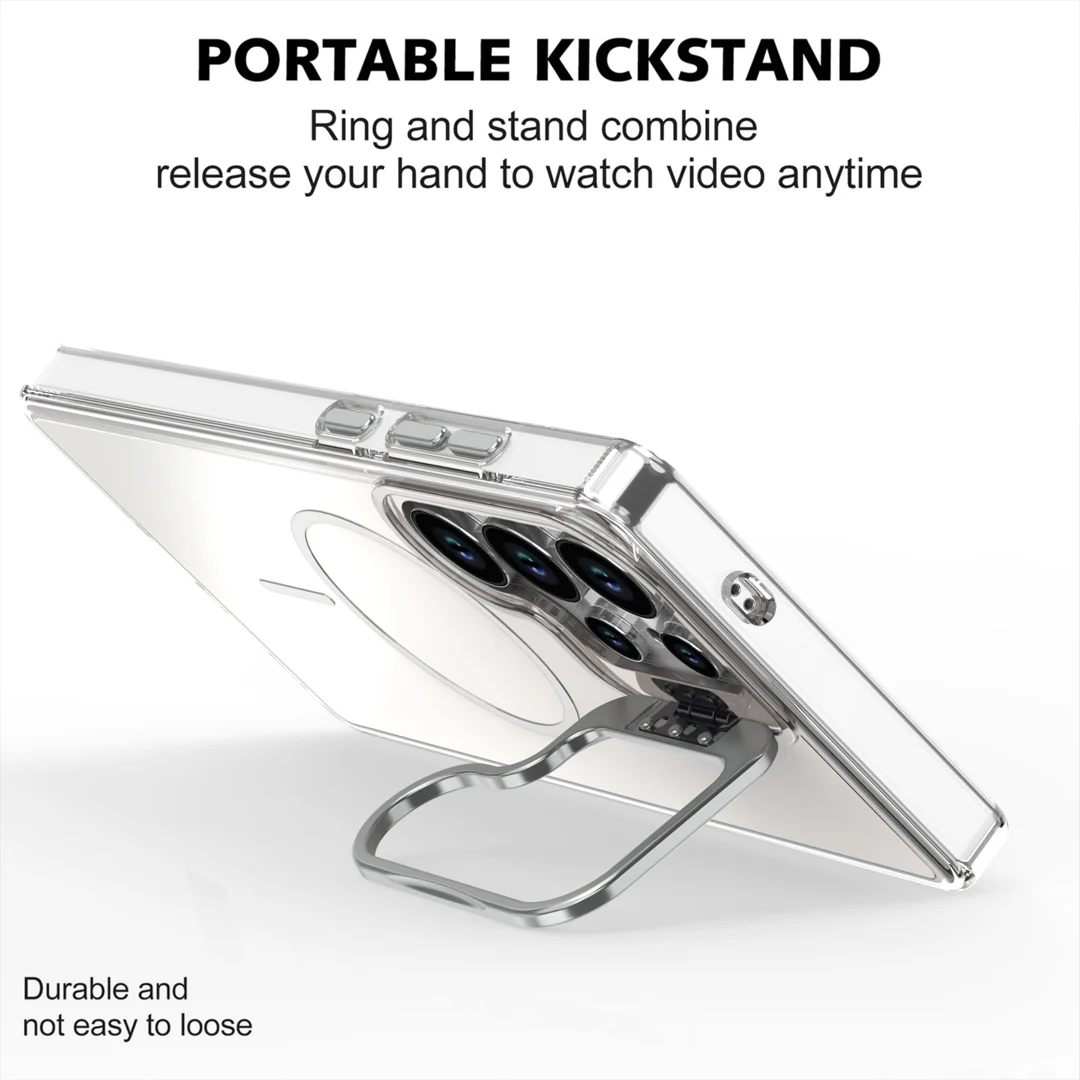 حار تلطيخ عدسة حامل قوس الحال بالنسبة لسامسونج غالاكسي S24 زائد S23 S25 حافة الترا المغناطيسي اللاسلكية تهمة غطاء مسنده #3