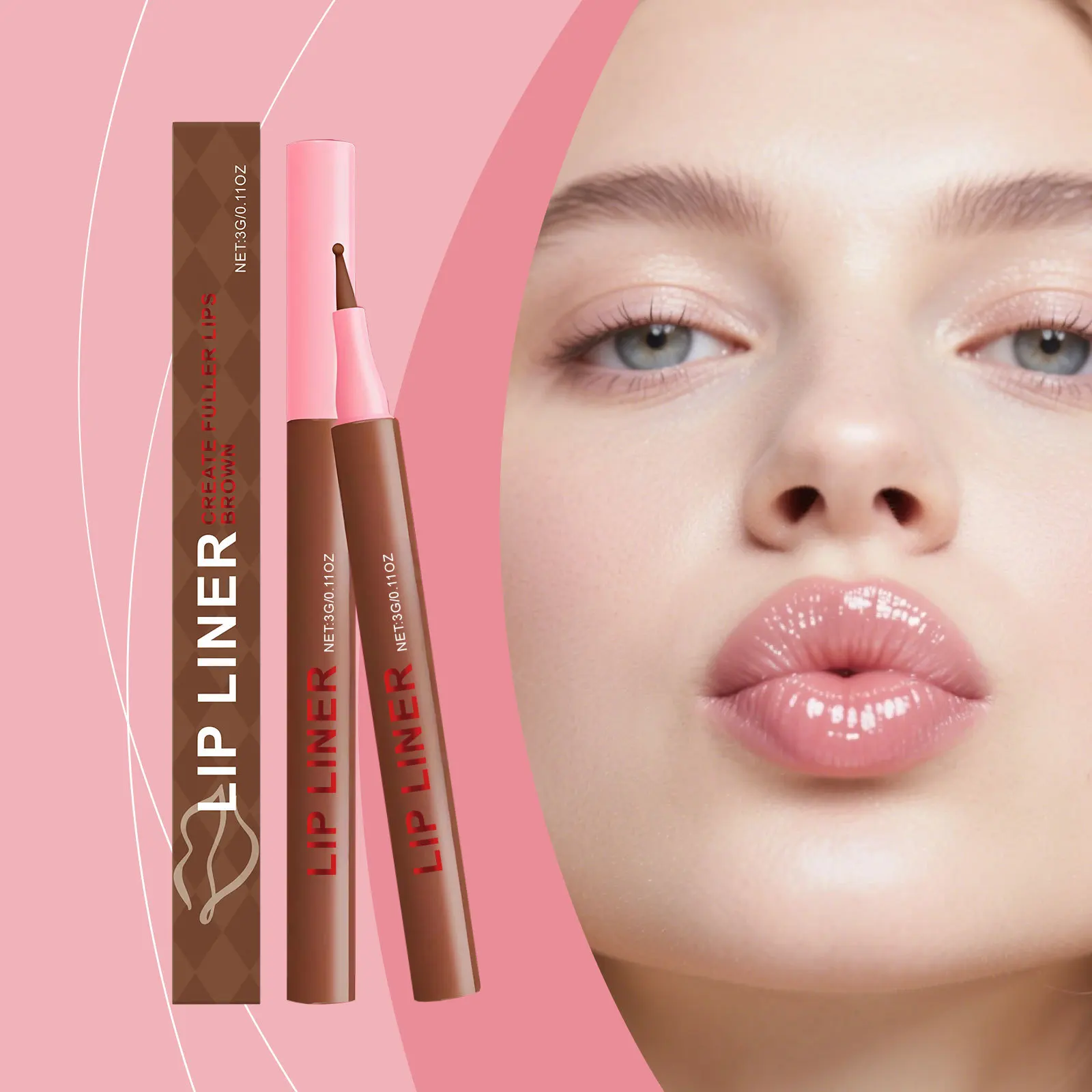 Rossetto opaco a tubo sottile, impermeabile e resistente al sudore non sbiadisce Set di matite per labbra Facile da colorare Tazza antiaderente per trucco labbra