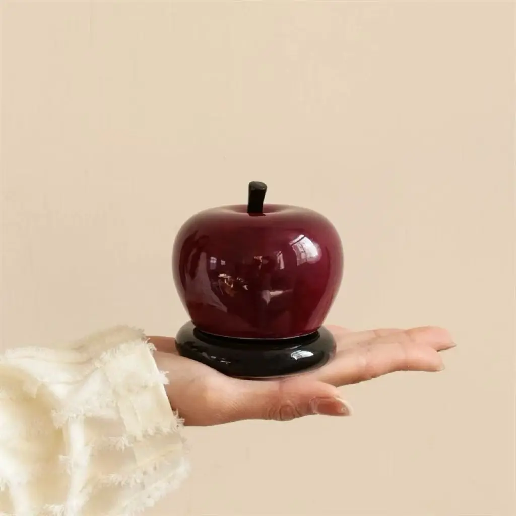 Ceramic Apple Shape Toothpick Holders, High Value Home Peace and Joy Ornaments Floss Storage Jar Restaurant Decorative Ornaments