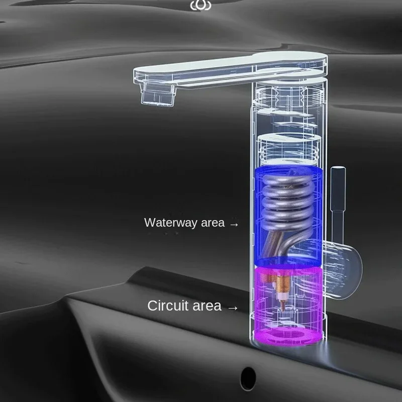 3300W เครื่องทำน้ำอุ่นก๊อกน้ำ LED Ambient Light จอแสดงผลอุณหภูมิห้องน้ำห้องครัวความร้อนทันทีแตะ