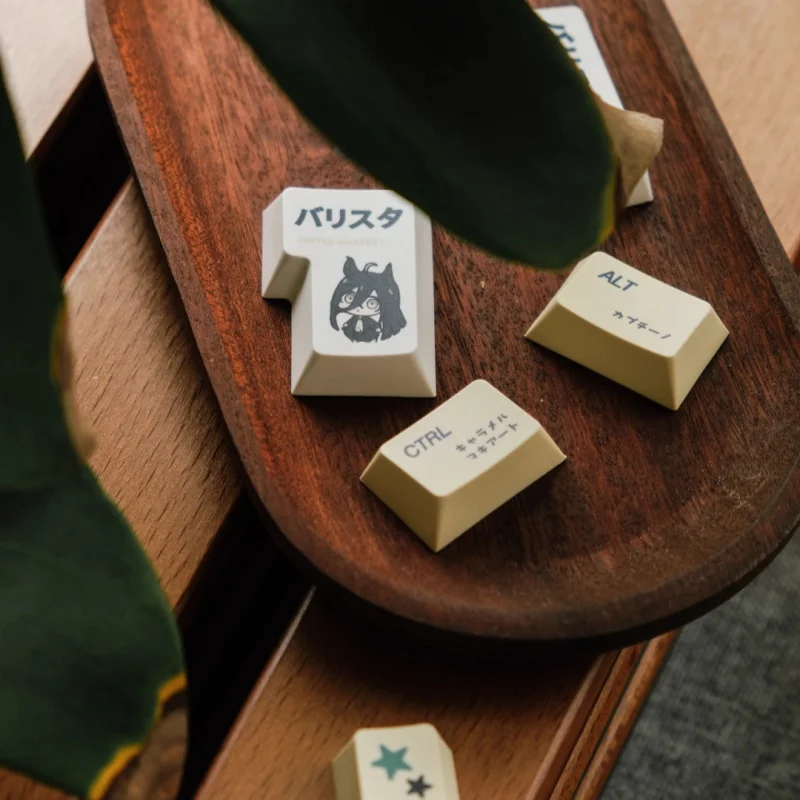 Pretty derby keycap manhattan cafe anime jogo tema chave boné dia texto raiz personalização cereja alta teclado mecânico keycaps