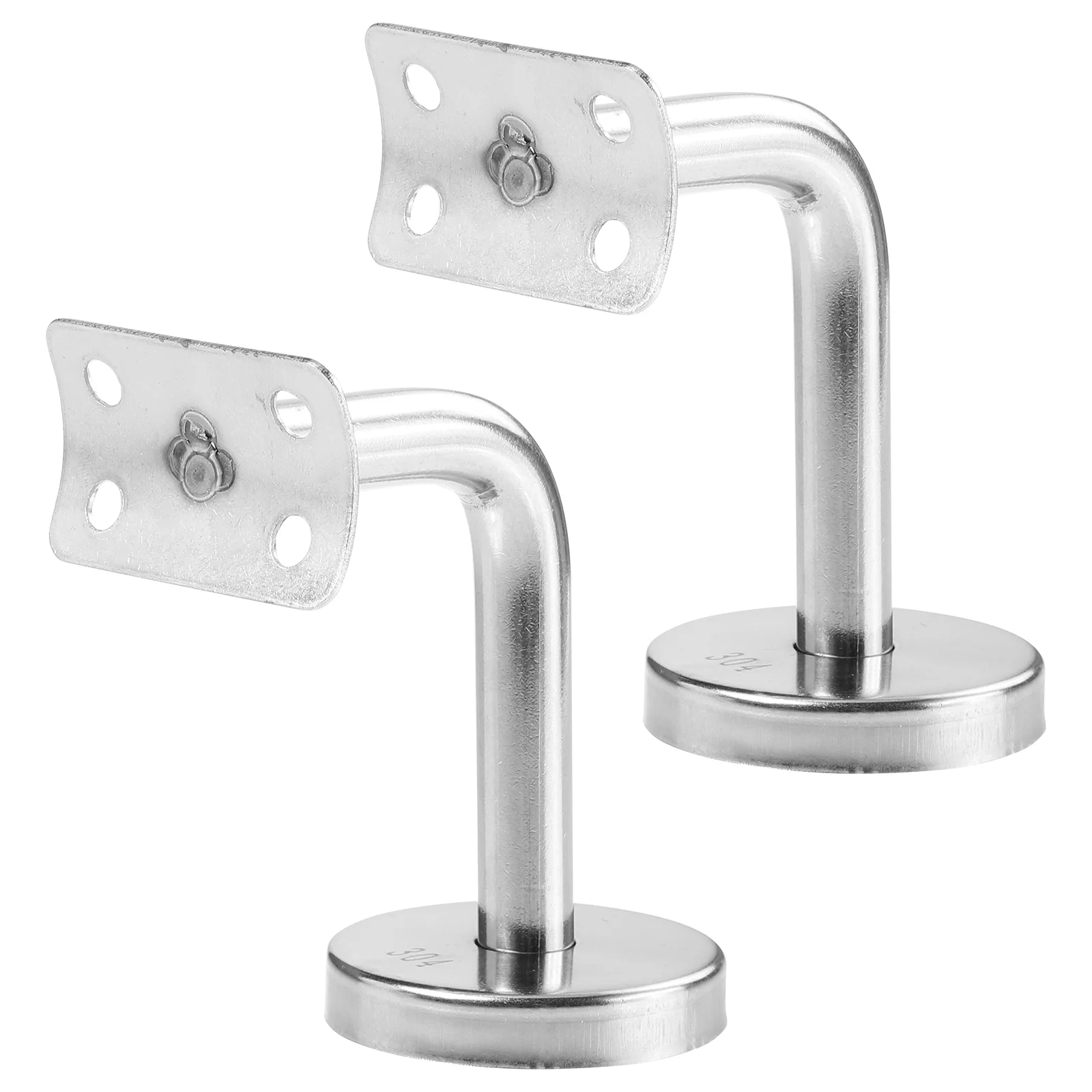 2 Pcs Armrest Bracket Stair Mounted Outdoor Handrail Stainless Steel Banister Support Bannister