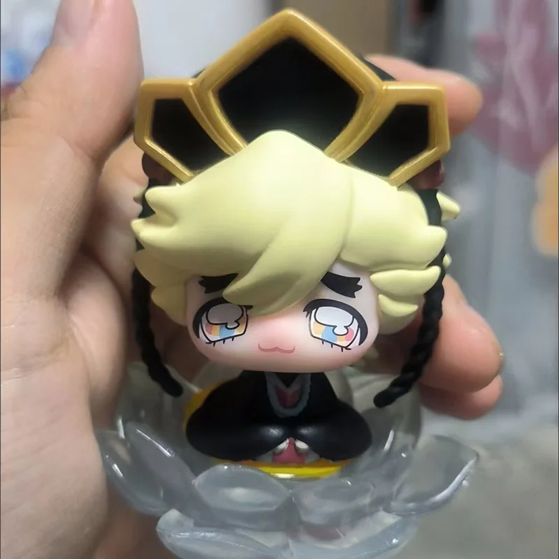 Cute Anime Demon Slayer Douma Action Figures Sitting Posture Lotus Base Car Decor Computer Case Ornament Collectible Toys Gifts