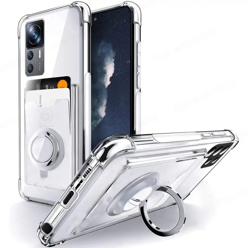 Brieftasche Karte Slot Transparent Fall Für Samsung S25 Ultra S24 FE Ring Ständer Halter Weiche Silikon Abdeckung Für Galaxy S23 S22 plus S21 – Detail 6