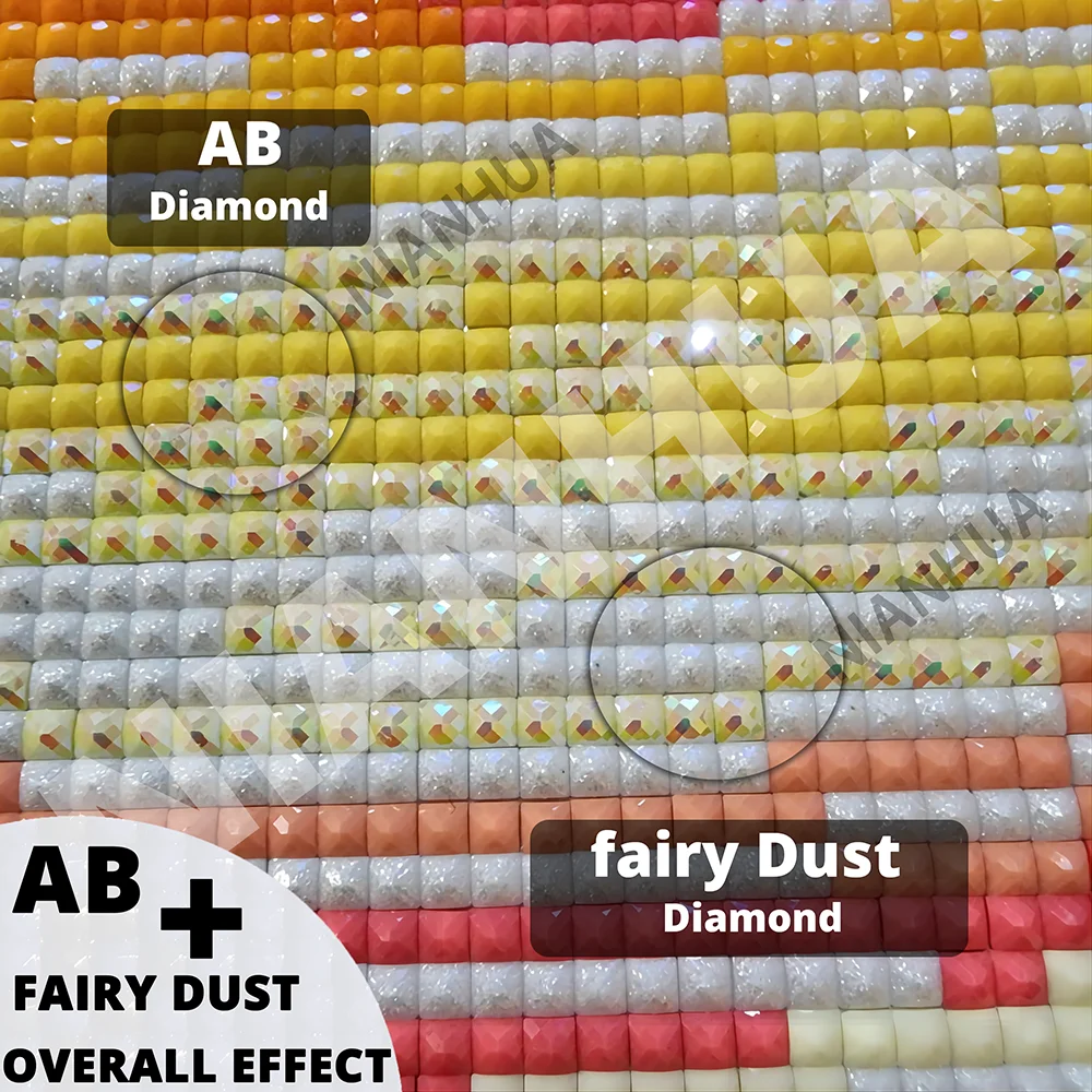AB Fairy Dust Comes with DMC stickers Victorian Animal Portrait  Dog Cat Pig Fox Rabbit Diamond Painting Kit 5D Cross Stitch Han view 5