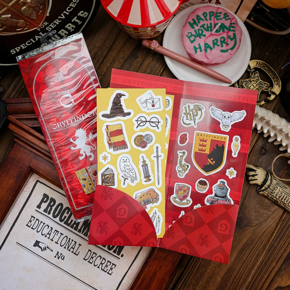Pegatinas Originales de Harry Potter, Gryffindor, Slytherin, Ravenclaw, Hufflepuff, Paquete Decorativo para Álbumes de Recortes, Regalos para Planificador