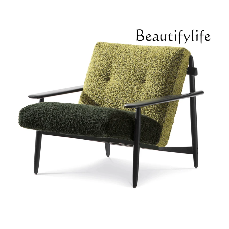 

Furniture Italian minimalist solid wood leisure chair medieval single seat sofa chair design backrest